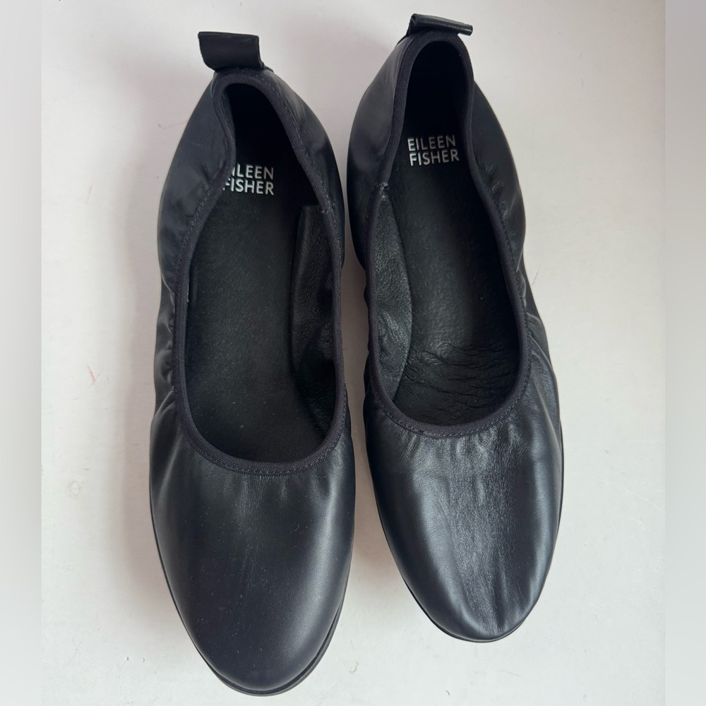 Eileen Fisher Black Flats Size 9